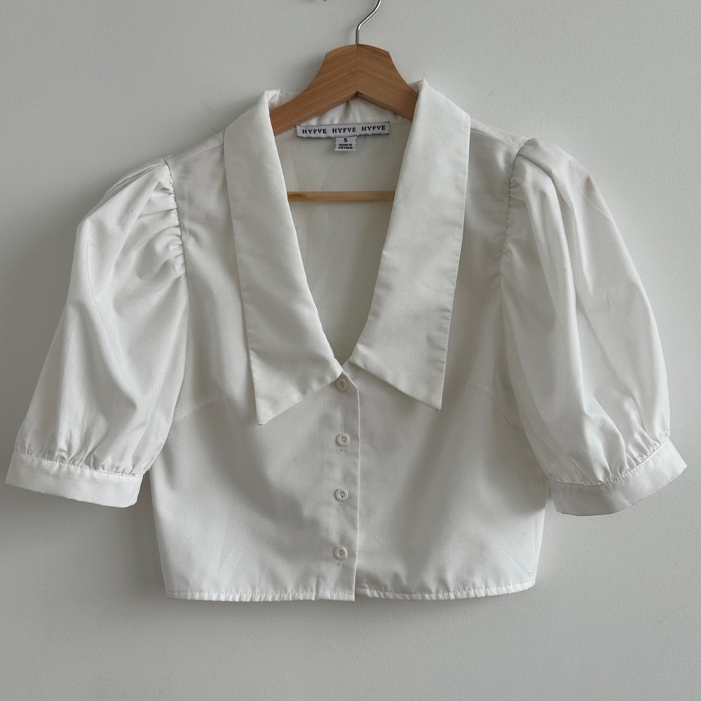 HYFVE puff sleeve crop cotton down